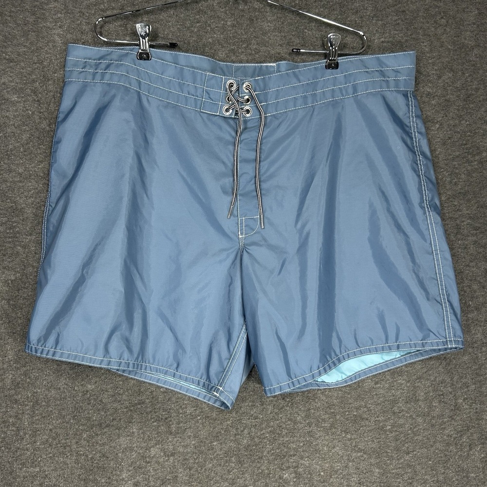 Birdwell Beach Britches Shorts Mens 40 Blue Nylon Board Surf Trunks 7" inseam